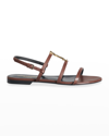 SAINT LAURENT CASSANDRA CALFSKIN YSL SLINGBACK SANDALS