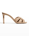 Saint Laurent Women's Dark Beige Tribute Leather Sandals For Fw23 In Dark Beige