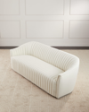 Interlude Home Channel Sofa, 90" In Shearling Cream