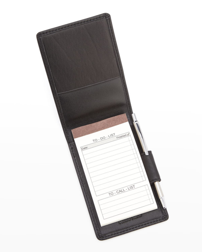 Royce New York Personalized Leather Note Jotter In Black