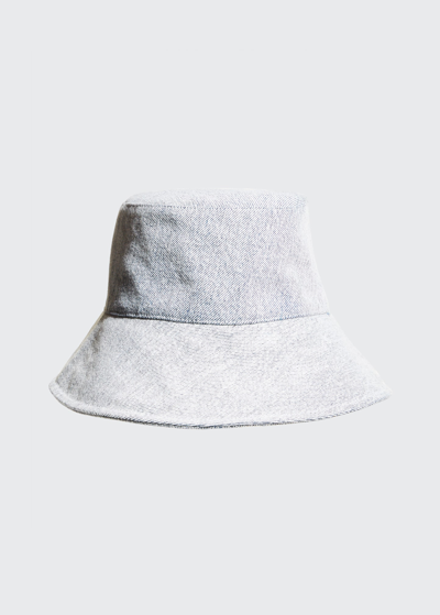 Isabel Marant Loiena Logo Denim Bucket Hat In Light Blue