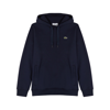 LACOSTE NAVY HOODED COTTON-BLEND SWEATSHIRT