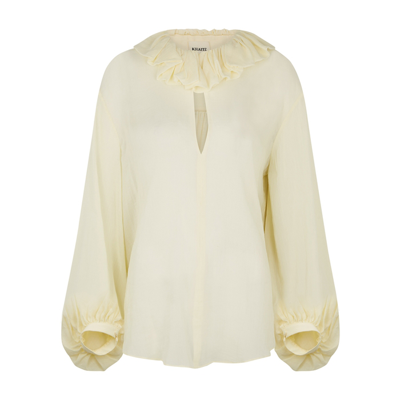 Khaite Blouse With Collar In Neutrals