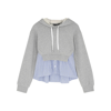 Veronica Beard Hockley Cotton Drawstring Sweatshirt In Grey