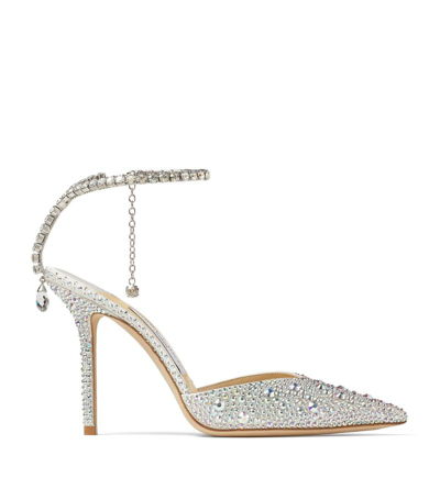 JIMMY CHOO SAEDA 100 CRYSTAL EMBELLISHED PUMPS