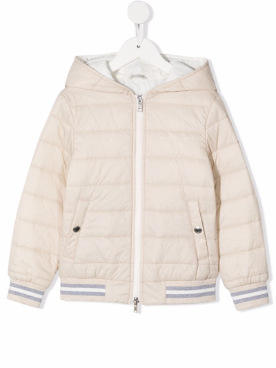 Brunello Cucinelli Kids' Padded Elasticated Jacket In Neutrals