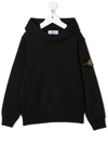 Stone Island Compass-patch Pullover Hoodie In Black