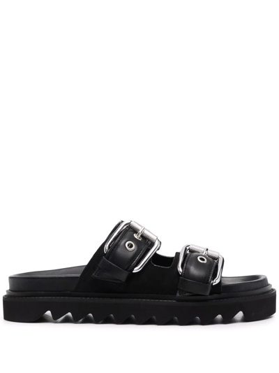 Iro Bolum Double-strap Slides In Black