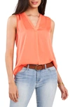 VINCE CAMUTO RUMPLED SATIN BLOUSE