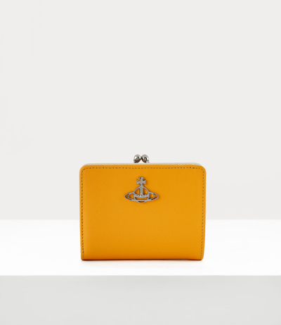 Vivienne Westwood Debbie Wallet With Frame Pocket In Yellow