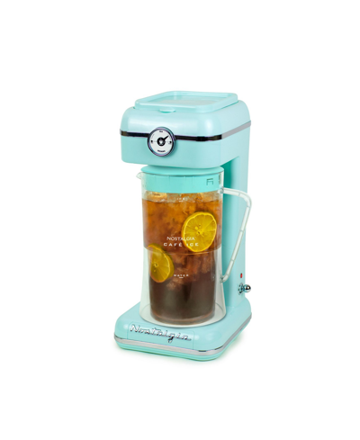 Nostalgia Clit3plsaq Classic Retro Iced Tea Coffee Brewing System With Pitcher In Aqua