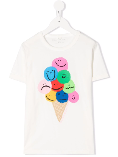 Stella Mccartney Kids' Ice-cream Print T-shirt In White