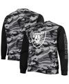 Foco Men's  Black Las Vegas Raiders Camo Long Sleeve T-shirt In Black