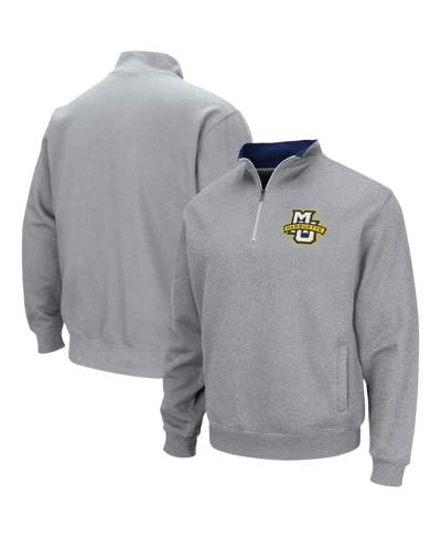 Colosseum Men's  Heathered Gray Marquette Golden Eagles Tortugas Team Logo Quarter-zip Jacket