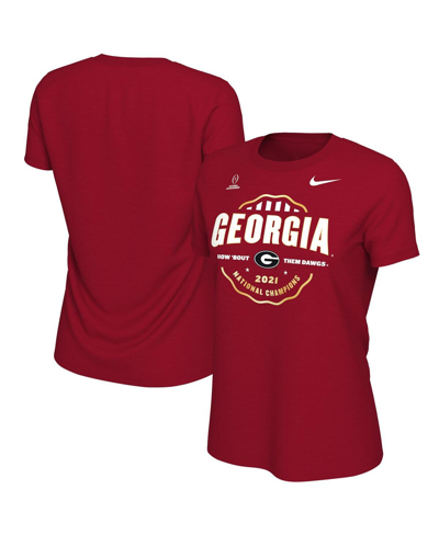 Nike Women's  Red Georgia Bulldogs College Football Playoff 2021 National Champions Seal Celebration