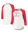 Under Armour Women's  White And Red Cincinnati Bearcats Baseball Raglan 3/4 Sleeve T-shirt In White/red