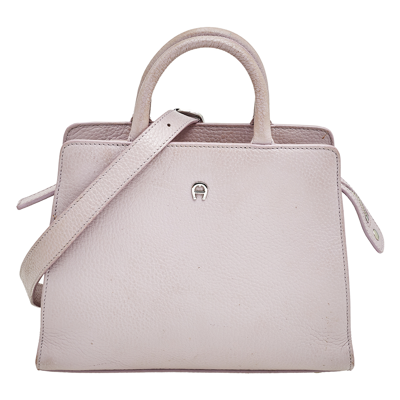 Pre-owned Aigner Lilac Leather Tote In Pink