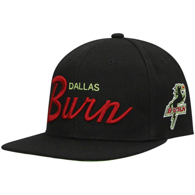 Mitchell & Ness Men's Black, Green Fc Dallas Historic Logo Since '96 Foundation Script Snapback Hat In Black,green