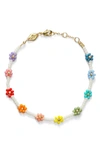 Anni Lu Flower Power Beaded Bracelet In Multicolor