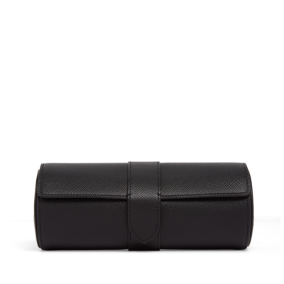 Smythson Watch Roll In Panama In Black