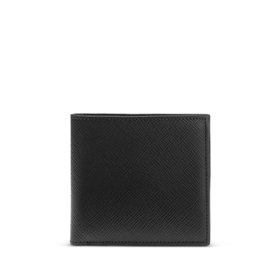 Smythson Panama Grained Leather Wallet In Black