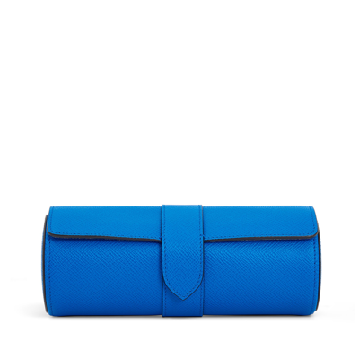 Smythson Watch Roll In Panama In Lapis