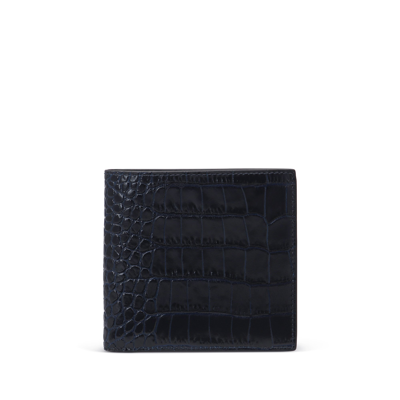 Smythson 8 Card Slot Wallet In Mara In Navy