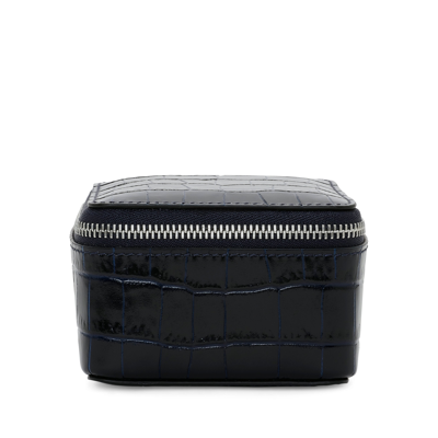 Smythson Medium Square Trinket Case In Mara In Navy