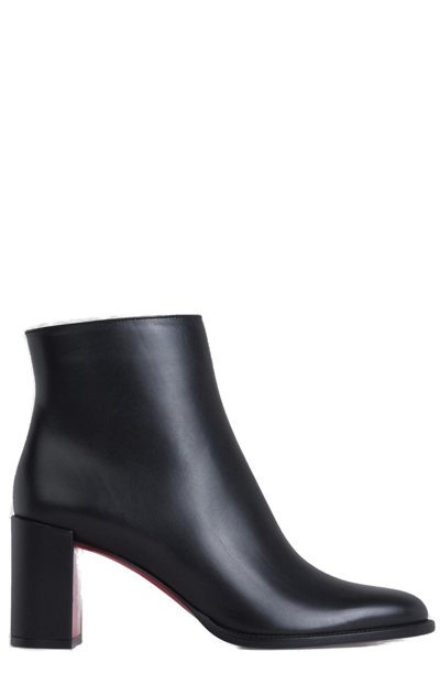 Christian Louboutin 70mm Adoxa Leather Ankle Boots In Black