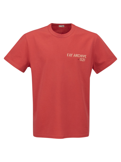 Fay Mens Red Other Materials T-shirt