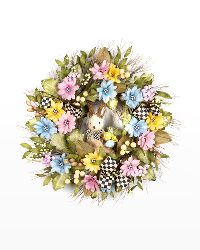 Mackenzie-childs Florabunda Floral Spring Wreath With Bunny