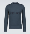 Givenchy Intarsia Logo Cotton Sweater In Blue/navy