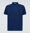 Moncler Short Sleeve Logo Polo Shirt In Blue