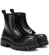 Balenciaga 60mm Strike Leather Combat Boots In Black