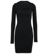 Helmut Lang Ribbed-knit Pima Cotton-blend Mini Dress In Black
