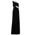 Givenchy One-shoulder Cutout Satin And Crepe Gown In Black