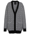 Givenchy Black & White Cashmere 4g Long Cardigan In White/black