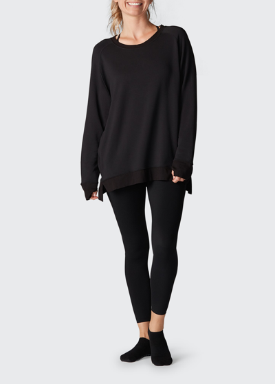 Tavi Noir Raglan-sleeve Sweatshirt In Ebony