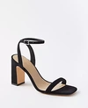 Ann Taylor Suede High Block Heel Sandals In Black