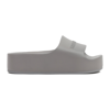 Balenciaga Mono Logo Platform Pool Slides In Grey