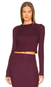 Cotton Citizen The Verona Crop Shirt In Plum