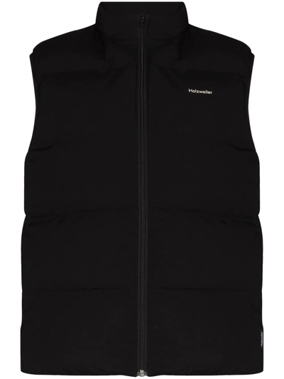 Holzweiler Diff Zip-up Padded Gilet In Black