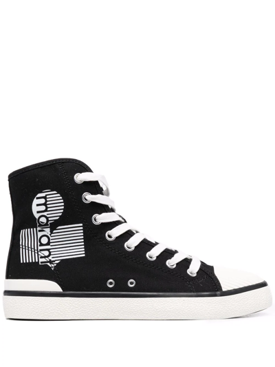 Isabel Marant Ribbed-toe Cap High-top Sneakers In Black
