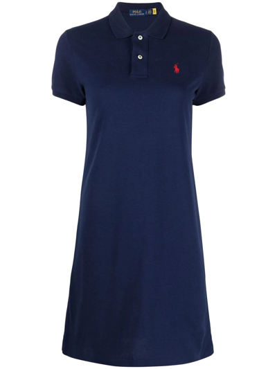 Polo Ralph Lauren Polo Pony Short-sleeved Dress In Navy