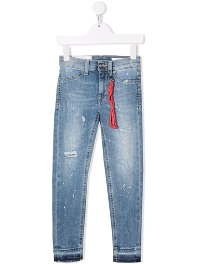 Dondup Kids' Knot-detail Jeans In Blue