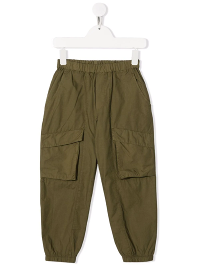 Dondup Kids' Elasticated-waistband Trousers In Verde