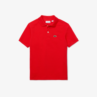 Lacoste Interlock Piqué Jersey Golf Polo In Red