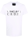 Versace Jeans Couture Logo-patch Cotton T-shirt In Weiss