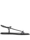 Studio Amelia Filament Squared Flat Flip Flops In Schwarz