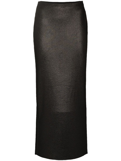 Tom Ford Metallic-thread High-rise Skirt In Black